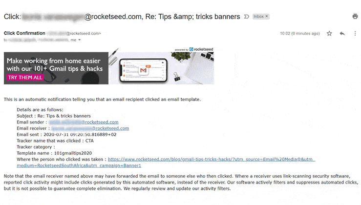 Email Signature Marketing Analtycis & Reporting - Rocketseed An animated graphic showing various views of Rocketseed's analytics and reporting dashboards.