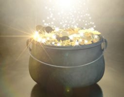 A graphic of a pot of gold.