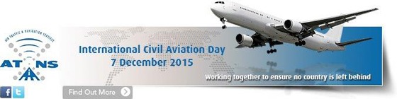 ATNS-email-banner-01 An email banner with the ATNS logo on the left hand side, an aeroplane on the right hand side, and the words "International Civil Aviation Day 7 December 2015" in the centre.