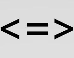 Icon showing an equal sign between two arrows.