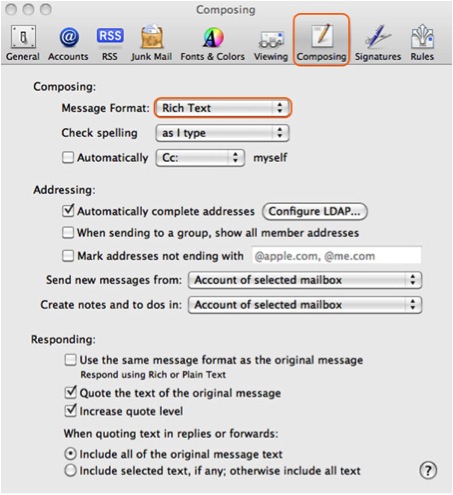 Mac-HTML-Settings