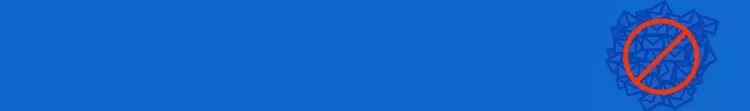 Spam A blue banner with a graphic depicting a pile of envelopes with a red prohibition symbol superimposed.