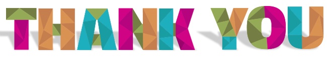 Thank you from Rocketseed Graphic showing the words "THANK YOU" in pink, green and orange text.