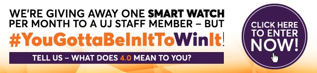 YouGottaBeInItToWinIt An email banner advertising a smart watch giveaway, with a "CLICK HERE TO ENTER NOW" button on the right hand side.