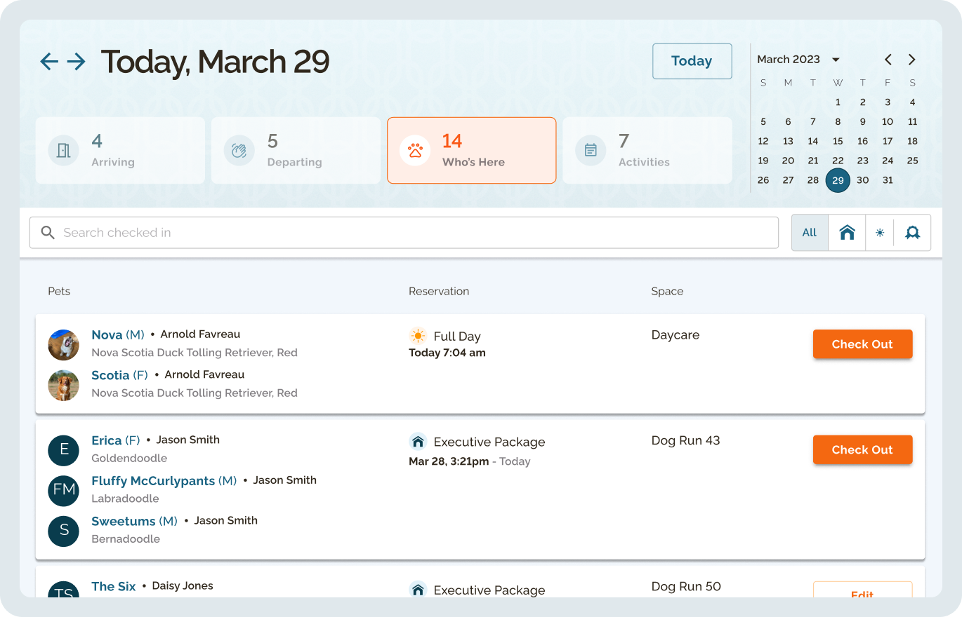 Checkout dashboard 