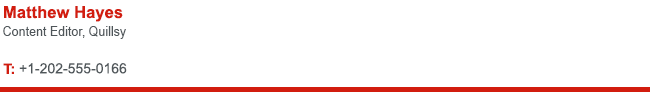 Example of a simple professional email signature Example of a simple professional email signature