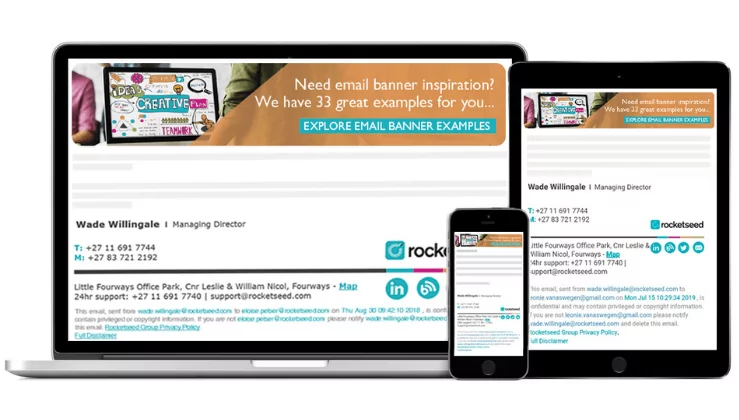 Multiple screens with branded emails - Rocketseed Multiple screens with branded emails - Rocketseed