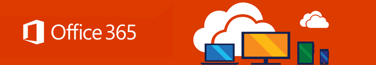 office 365 IT questions.fw A banner with the Office 365 logo and graphics of various computer and phone screens on an orange background.