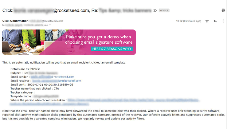 Real time click alert example Real time click alert example