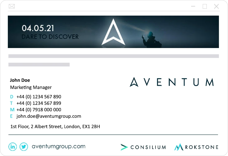 Aventum branded email signature - Rocketseed Aventum branded email signature - Rocketseed