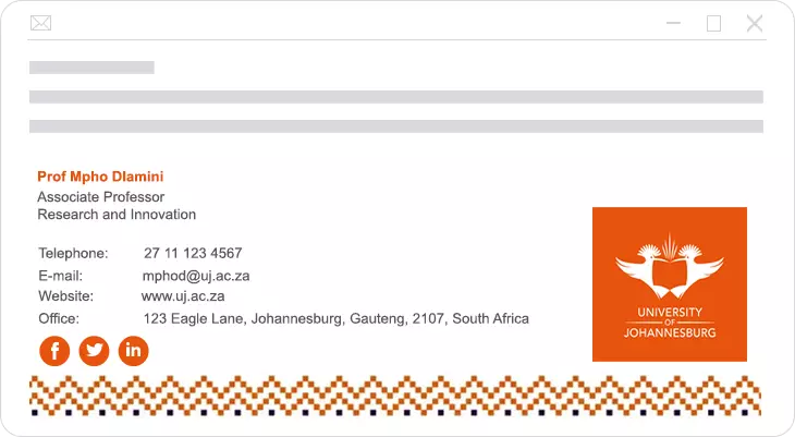 Educational institution email signature example Educational institution email signature example