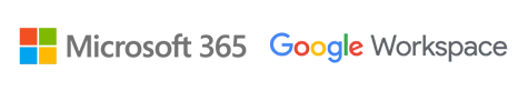 Microsoft365 and Google Workspace logos Microsoft365 and Google Workspace logos