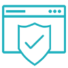 OWASP-icon OWASP-icon showing a tick mark in a shield on top of a landing page