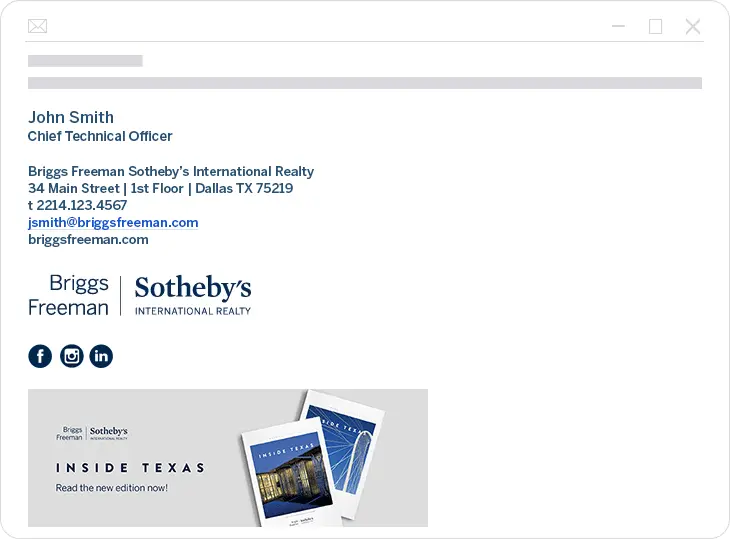 Real Estate Email Signature example with email banner Real Estate Email Signature example with email banner