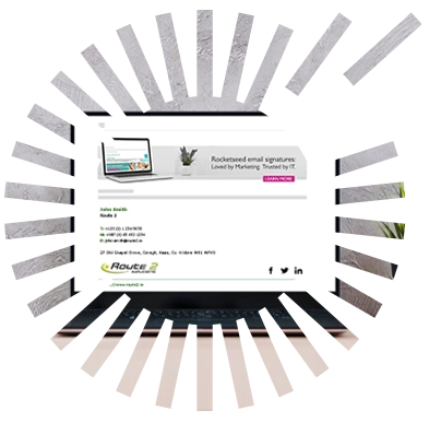 Route 2 branded email - Rocketseed An example of Route 2's branded email in a laptop screen